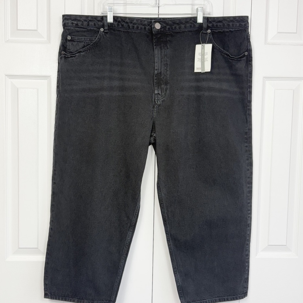 NWT ASOS Curve Remo Denim Black Wash High-Rise Cropped Jeans 20